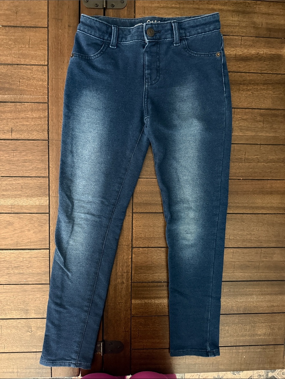 Cat & Jack Girls' Dark Blue Denim-Look Leggings